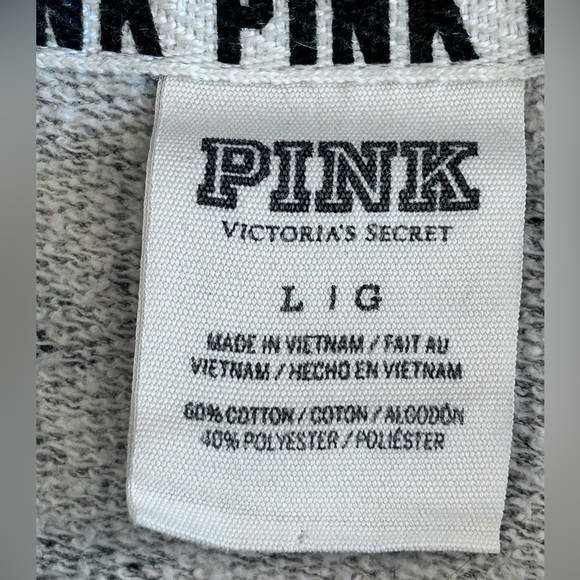 PINK Victoria's Secret ~ Gray and Blue Zip-Up ShirtSweat, Pullover,L/G - Picture 11 of 11